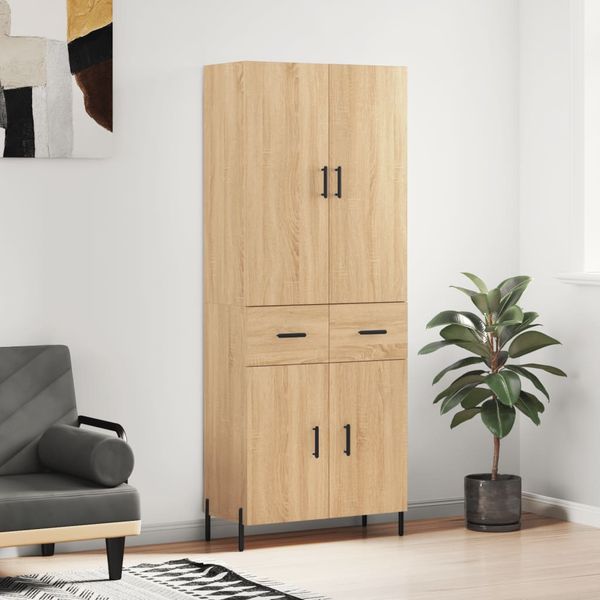 vidaXL Vysoká skrinka dub sonoma 69,5x34x180 cm spracované drevo