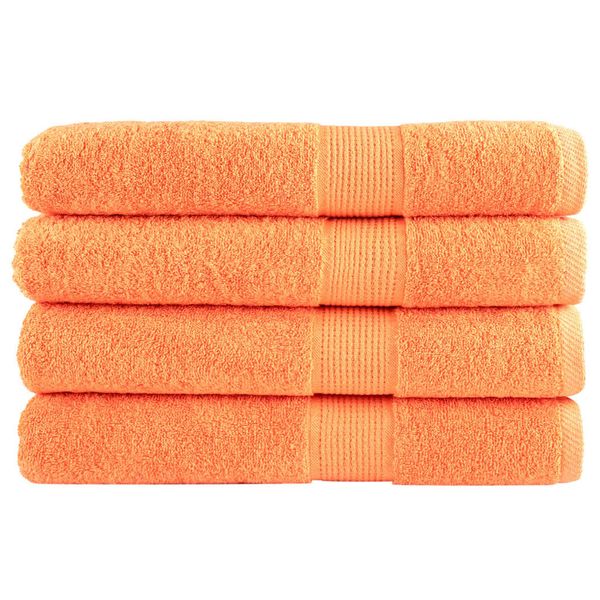 vidaXL Prémiové uteráky SOLUND 4 ks oranžová 100x200cm 600 g/m2