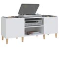 vidaXL Skrinka na platne biela 121x38x48 cm, drevená