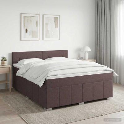 vidaXL Posteľ boxspring s matracom Tmavohnedá 140 x 200 cm Látka