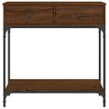 vidaXL Konzolový stolík hnedý dub 75 x 34,5 x 75 cm kompozitné drevo