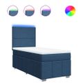 vidaXL Posteľný rám boxsping s matracom modrý 80x200 cm látka