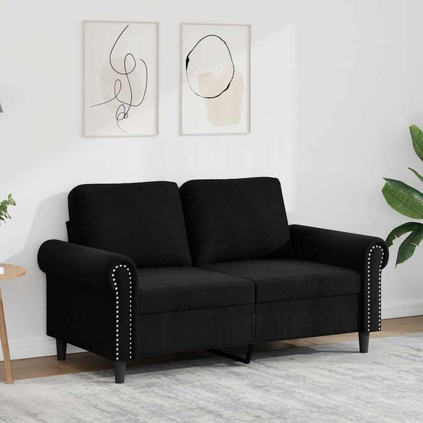 vidaXL 2-miestna pohovka čierna 120 cm zamat