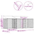 vidaXL Klietka pre psa s strechou Strieborná 600 x 200 x 256 cm