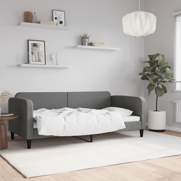vidaXL Denná posteľ tmavosivá 90x190 cm látka