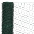 vidaXL Drôtené pletivo oceľ potiahnutá PVC 25x1,5 m zelené