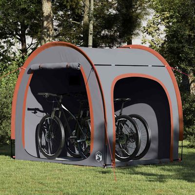 vidaXL Stan na uskladnenie bicyklov 210 x 156 x 180 cm Šedá a oranžová