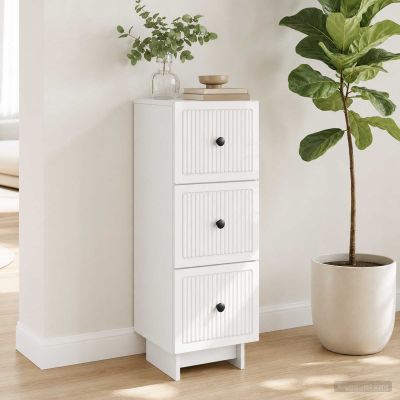 vidaXL Zásuvkový kabinet Biela s vysokým leskom 33 x 34,5 x 90 cm