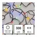 LED vianočná cherry reťaz – guličky, 30 m, vonk. aj vnútor., multicolor, programy, časovač