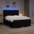 vidaXL LED boxspring posteľ s matracom Čierna 140 x 200 cm Látka