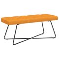 vidaXL Lavica s gombíkovým prešívaním Tmavá žltá 110 x 40 x 46 cm