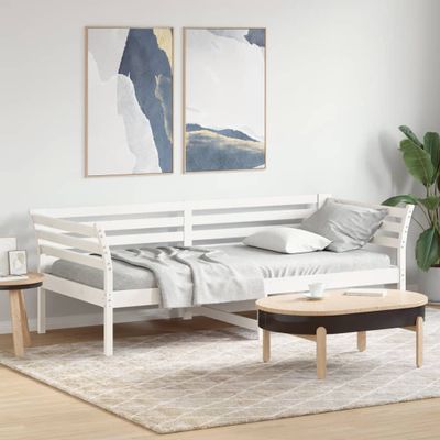 vidaXL Denná posteľ s matracom biela 80x200 cm masívna borovica