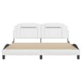 vidaXL Rám postele Viana s LED bez matraca biely 180x200 cm