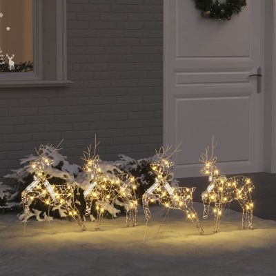 vidaXL LED Soby s 80 LED-i 4 pcs Zlatá PET