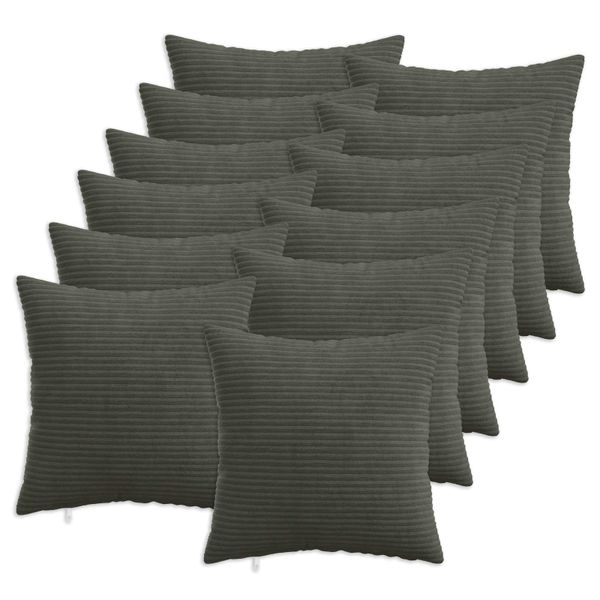 vidaXL Poťah na podložku 12 pcs HEERLEN Antracitová 40 x 40 cm