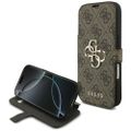 Puzdro Guess Book 4G Metal Logo pre iPhone 17 Pro hnedé