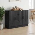 vidaXL Servírovacia skriňa Čierna 89 x 34,5 x 57 cm Kompozitné drevo