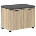 vidaXL Predsieňová lavica s vankúšom Sonoma dub 60 x 38 x 46 cm