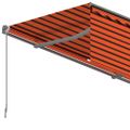 vidaXL Automaticky zaťahovacia markíza s tienidlom 5x3m oranžovo-hnedá