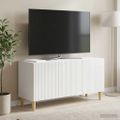 vidaXL TV skrinka 99 x 34,5 x 50 cm Biela s vysokým leskom