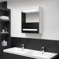 vidaXL LED kúpeľňová zrkadlová skrinka žiarivá biela 50x14x60 cm