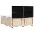 vidaXL Posteľ boxspring s matracom Krémová 140 x 200 cm Látka
