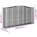 vidaXL Oblúkový gabionový kôš 6 ks 400x50x200/220cm pozinkované železo