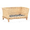 vidaXL Košík pre psa s vankúšom 50x33x30 cm, prírodná vŕba
