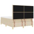 vidaXL Posteľ s pružinovým rámom s matracmi Krémová 140 x 190 cm látka