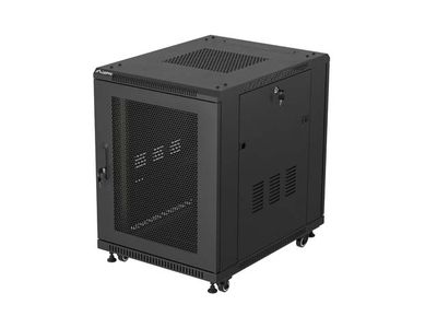 19'' Voľne stojúca racková skriňa 15u/600x800 (flat pack) so sieťovými dverami čierna lanberg