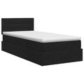 vidaXL Postel s úložným prostorem a matrací Čierna 90 x 190 cm Zamat