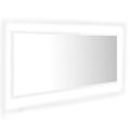vidaXL LED kúpeľňové zrkadlo lesklé biele 100x8,5x37 cm akryl