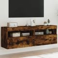 vidaXL TV nástenné skrinky s LED svetlami 2 ks dymový dub 60x30x40 cm
