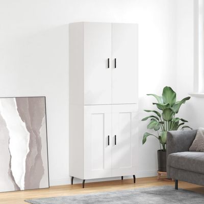 vidaXL Vysoká skrinka biela 69,5x34x180 cm spracované drevo