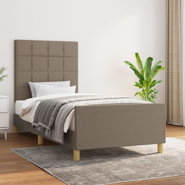 vidaXL Rám postele bez matraca Taupe 90x200cm Látka