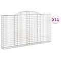 vidaXL Oblúkové gabiónové koše 11 ks 300x30x160/180 pozinkované železo