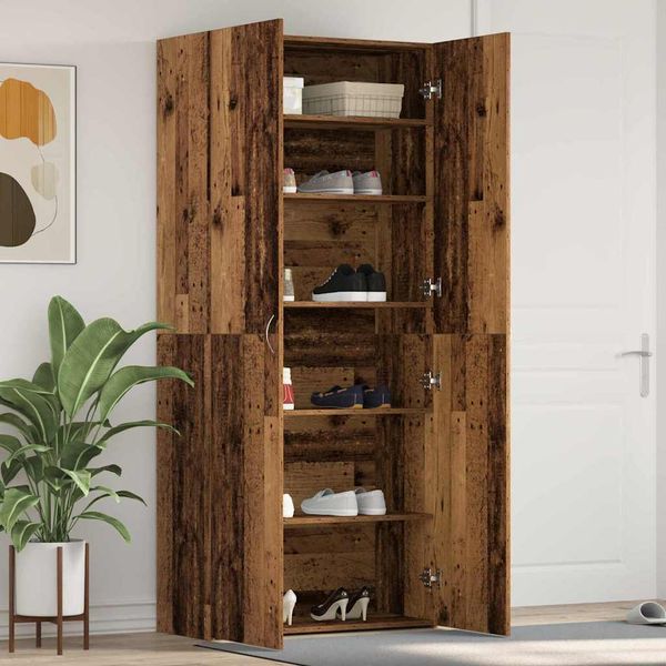 vidaXL Skriňa na topánky Hnedá 80 x 35.5 x 180 cm Kompozitné drevo