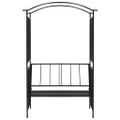 vidaXL Záhradná pergola s lavičkou čierna 128x50x207 cm železná