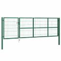 vidaXL Záhradná brána so stĺpikmi 350x100 cm oceľovo zelená