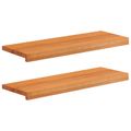 vidaXL Parapety 2 ks Svetlohnedá 70 x 30 x 2 cm Masívne bukové drevo