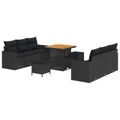 vidaXL Súprava záhradných pohoviek 9 ks Čierna polyratan