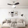 vidaXL Stropný ventilátor so svetlom a ovládačom 76 cm, tmavohnedý