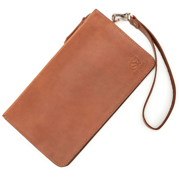 LC_Maverick_Brown Beavercraft Maverick – Leather Clutch Wristlet Hand Bag for Men, Brown