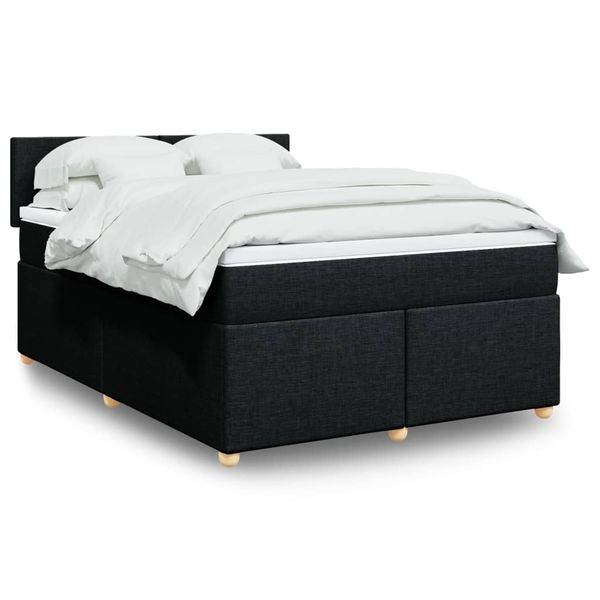 vidaXL Boxspring posteľ s matracom čierny 140x190 cm látka