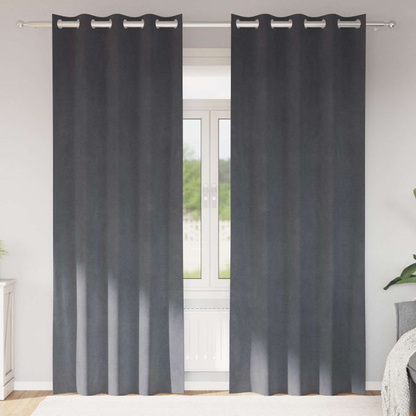 vidaXL Zatemňovacie závesy 2 pcs Svetlosivá 140 x 245 cm Zamat