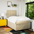 vidaXL Boxspring posteľ s matracom krémová 120x190 cm látka