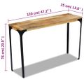 vidaXL Prístavný stolík z mangového dreva, 120x35x76 cm
