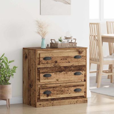vidaXL Servírovacia skriňa so zásuvkou Staré drevo 70 x 35,5 x 67,5 cm