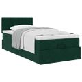 vidaXL Osmanský rám postele s matracom tmavozelená 80x200 cm zamat