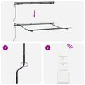 vidaXL Sklopná markíza Čierna 250 x 200 cm látka